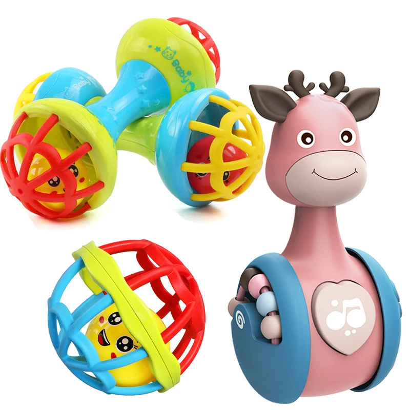 

Sliding Deer Tumbler Baby Rattle Education Toys For 0-12 Months Newborn Teether Rattle Infant Hand Bell Mobile Stroller Toy Gift