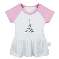 beautiful romantic eiffel tower sketch jumpers song of the llama newborn baby girls dresses toddler infant cotton clothes