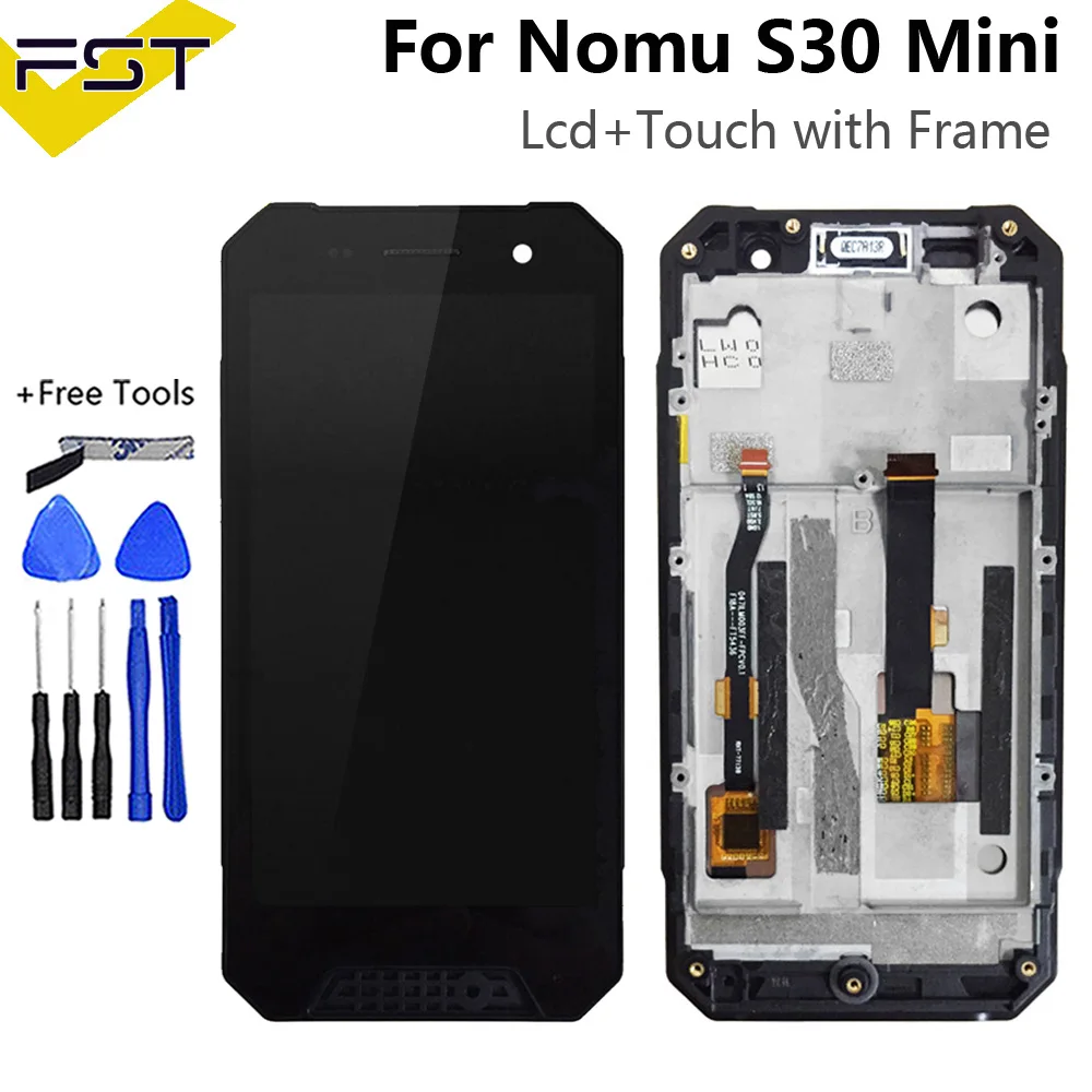 Черный для NOMU S30 Мини ЖК дисплей + сенсорный экран в сборе с рамкой дигитайзер