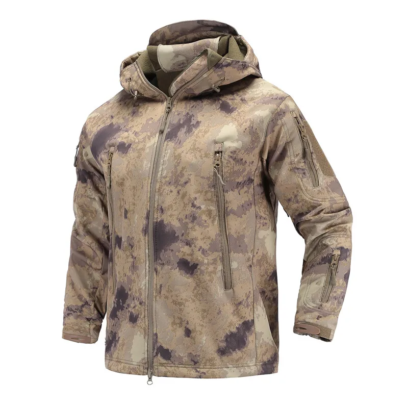 4XL походные куртки Акула кожа мягкая оболочка Военная Тактическая уличная куртка водонепроницаемая армейская флисовая одежда камуфляжная ветровка