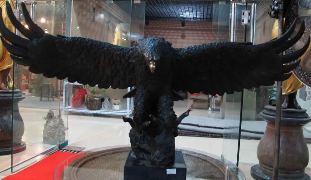 Западный художественный Декор медный бронзовый мраморный Статуэтка Орел Птица