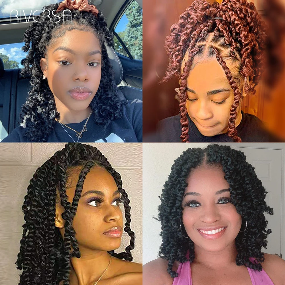 Synthetic Passion Twist Crochet Braiding Hair For Women pelo Twists Dreadlocks meche Black Colored Extensions Riversa |