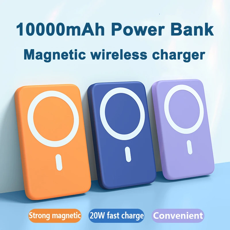 

Portable Power Bank 10000mAh Magnetic Wireless Powerbank Fast Chargers for Iphone 13 12 Pro Max Mini Poverbank External Battery