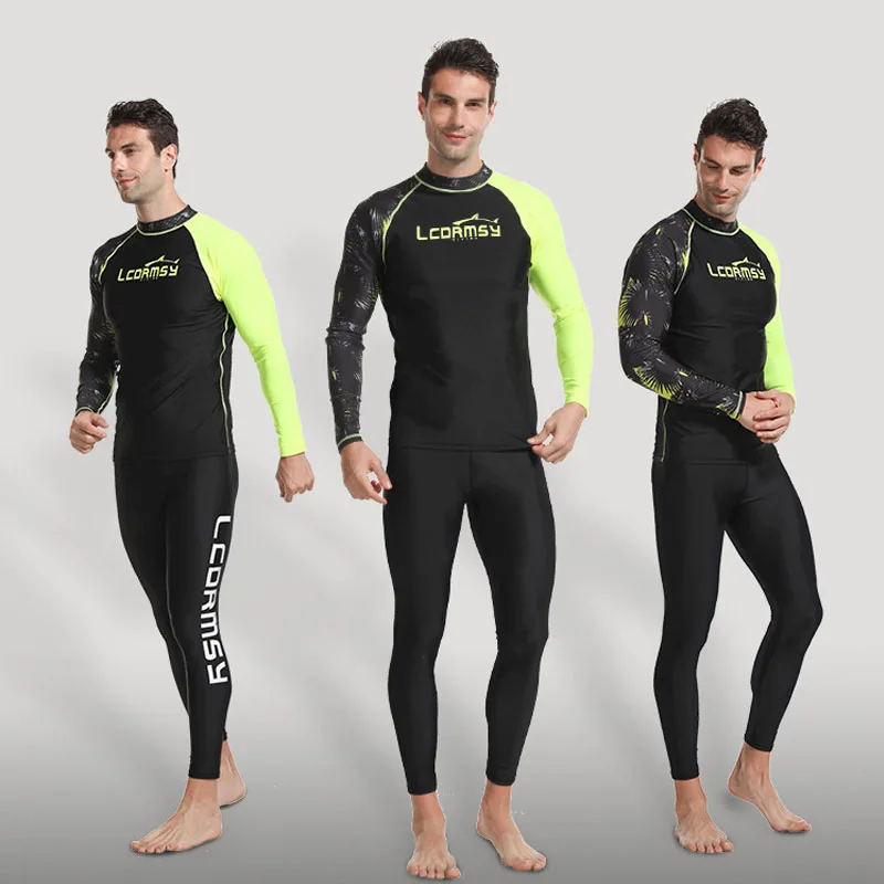 

LCDRMSY Men's Wet-suit Bright color Quick-drying Sun Protection Split Long Sleeve Anti-Jellyfish Swimsuit Snorkeling Suit