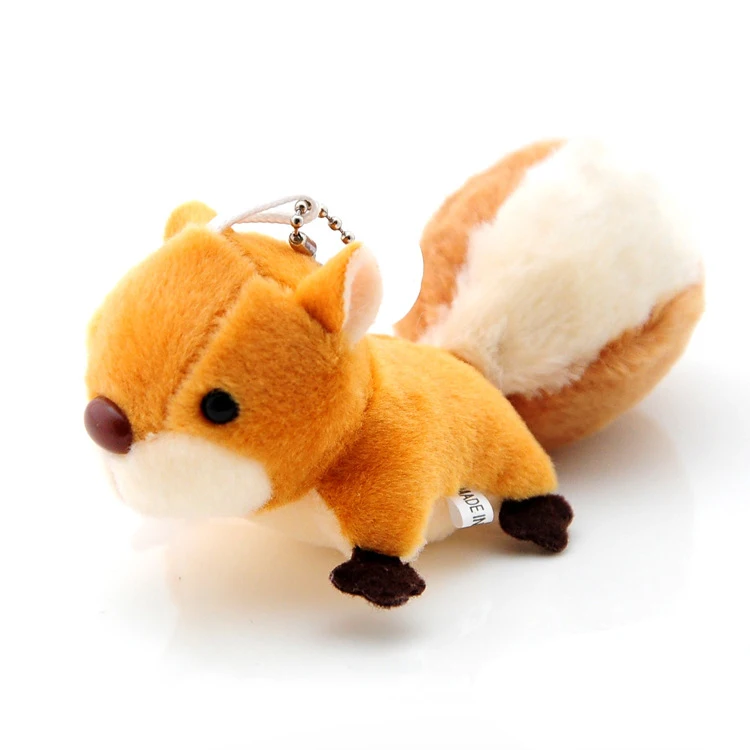 

8cm Cartoon Plush Animal Doll Ornaments Oversized Tail Squirrel Cute Mini Squirrel Plush Toy Ornaments Keychain Car Ornaments