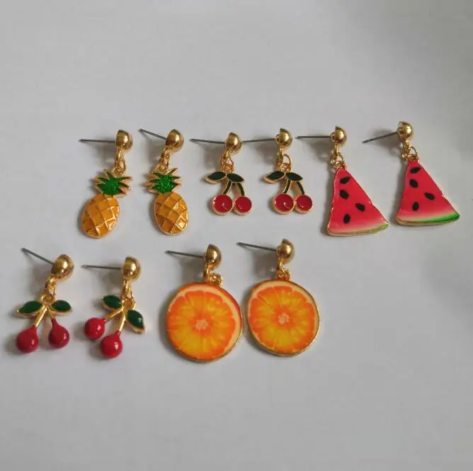 Серьги ey720 в богемном стиле с милыми мультяшными фруктами арбузами Модные
