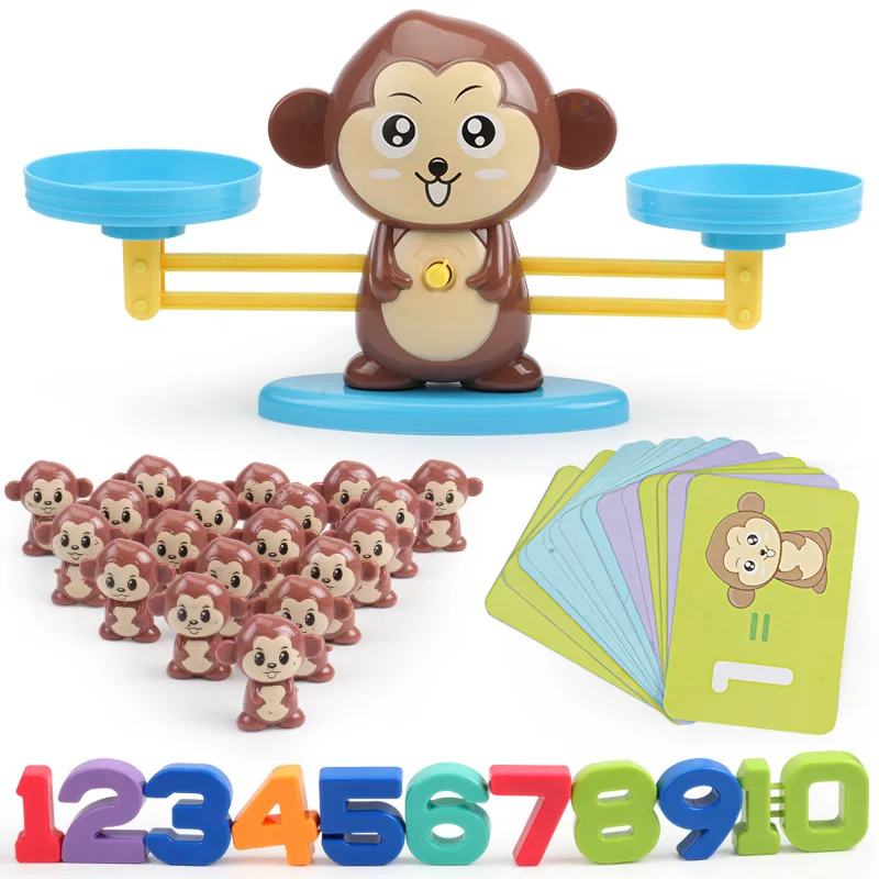 

Monkey Digital Balance Scale Toy Early Learning Balance Children Enlightenment Digital Addition And Subtraction Math Scales Toys