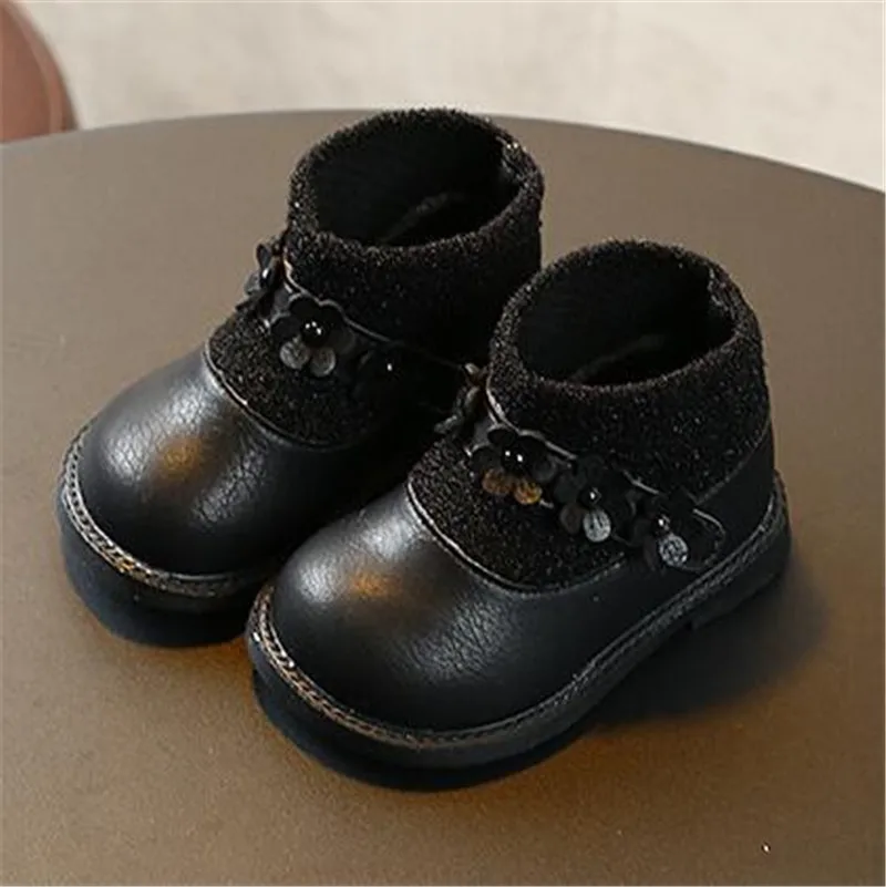Weoneit/Обувь для малышей сезон осень-зима кожаная обувь маленьких девочек с цветами