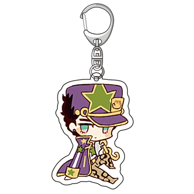 

JoJo's Bizarre Adventure Keychains Man Key Chains For Womens Key Rings For BagKid Acrylic Car Bag Pendant Fashion Toy
