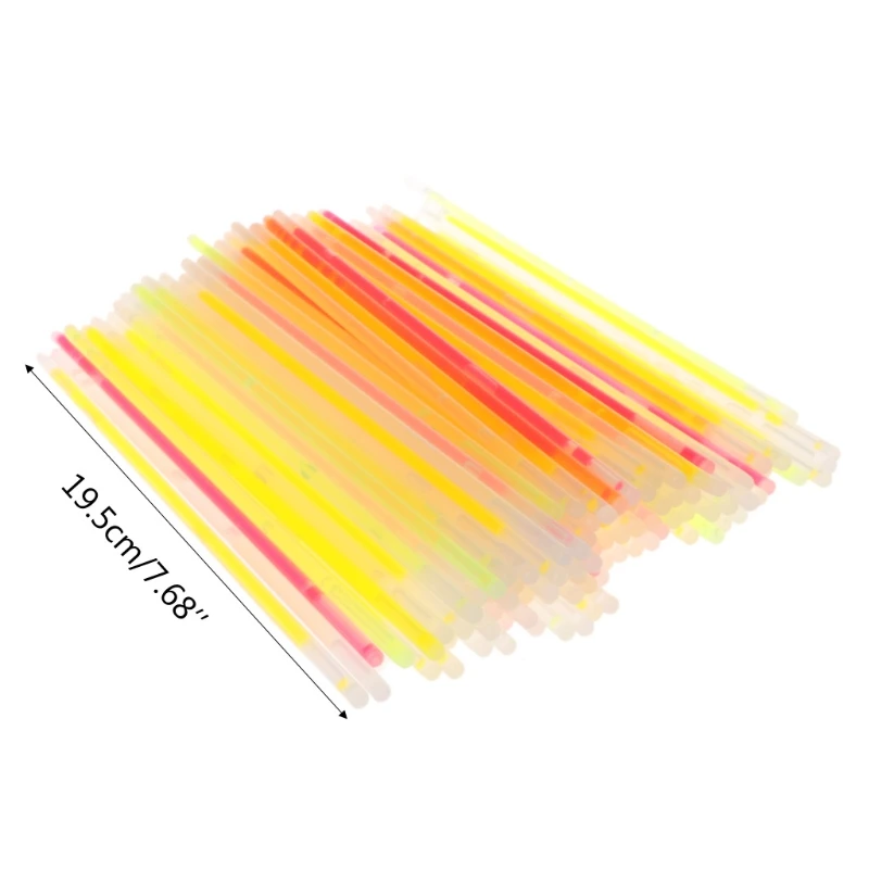 

100Pcs Party Fluorescence Light Glow Sticks Bracelets Necklaces Bright Mix Color