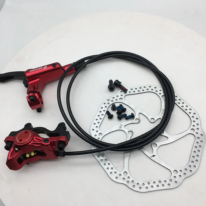 red rear w rotor Zoom HB-875 тормоз велосипед mtb Гидравлический дисковый тормоз набор зажим горный велосипед тормоз лучше, чем M395 M447 - Цвет: red rear w rotor