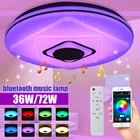 Современный потолочный светодиодный RGB светильник, лампа для дома с дистанционным управлением через приложение, музыкальный светильник с bluetooth динамиком, умная потолочная лампа для спальни, 36 Вт, 72 Вт