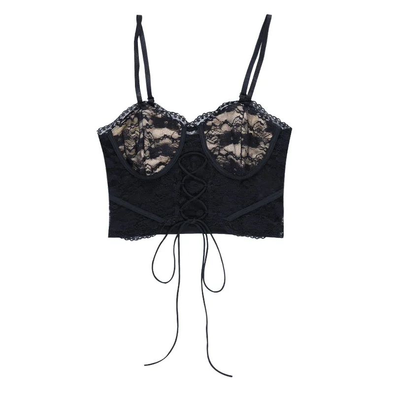 

FAKUNTN Goth Aesthetic Cami Crop Top Female 2021 Harajuku E Girl Y2K Clothes Summer Women Clothing V-Neck Sexy Corset Cami Top