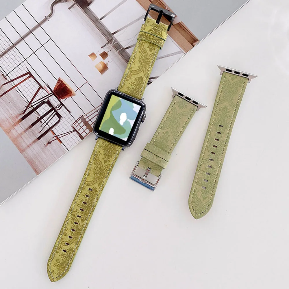 

New Fashion Bracelet Wristband Genuine Leather For iWatch 1 2 3 4 5 6 SE For Apple Watch Band 38mm 40mm 42mm 44mm Wristband