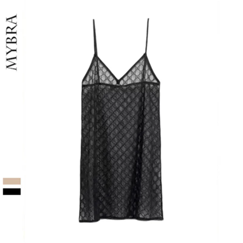 

Zarai Women Sexy Suspender Dress Black Lace See-through Nightdress Beauty Back Lace Silky Dress with Panty Sleeping Dress