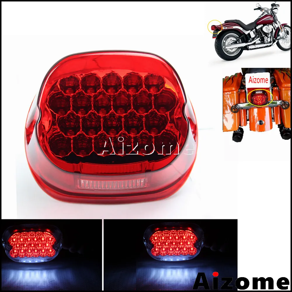 

Мотоциклетные красный задний светильник светодиодный интегрированные поворотники для Harley Dyna Sportster Touring XL1200 S/R/C/X/N FXST FLST 1999-up