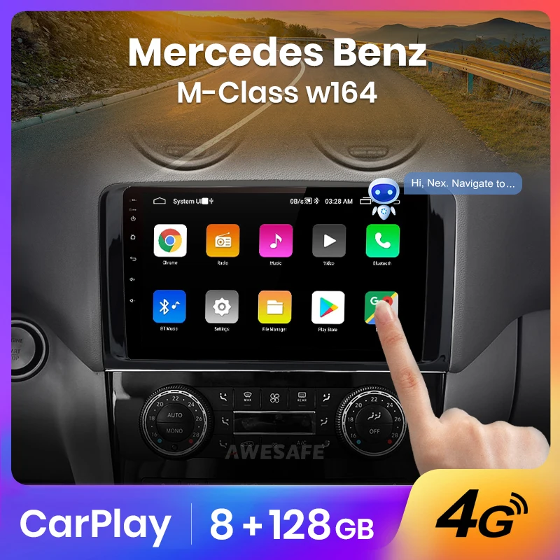 AWESAFE Искусственный Интеллект Голос Для Mercedes Benz W164 ML GL 2005 - 2012 автомобильный радио 2 DIN Android Автомультимедийный GPS-трекинг Carplay 2din DVD on.