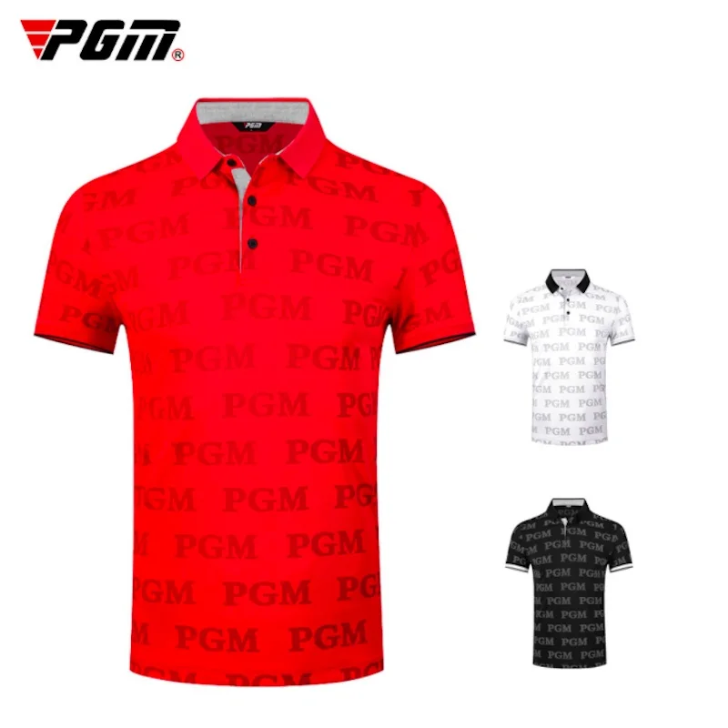 

PGM Golf Men Short Sleeve T-Shirts Summer Clothing Match Ball Suit Men's Polo Shirt Breathable YF396 Wholesale