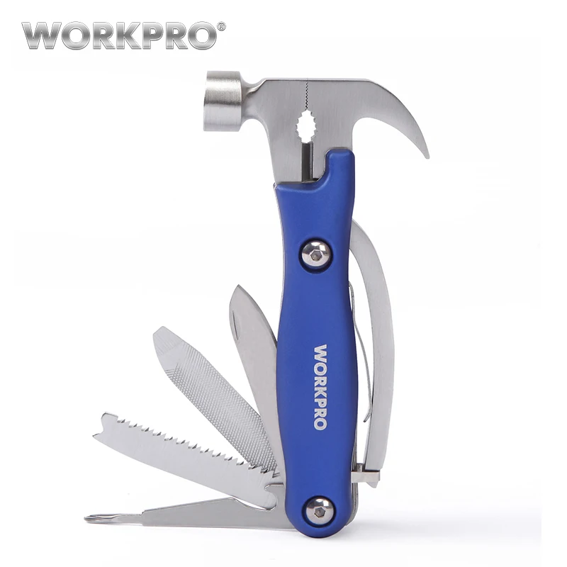 Многофункциональный инструмент WORKPRO 12 в 1, плоскогубцы, набор ручных инструментов, инструмент для зачистки проводов, молоток с ножом, Складная пила, напильник, отвертка, инструменты для кемпинга, новинка