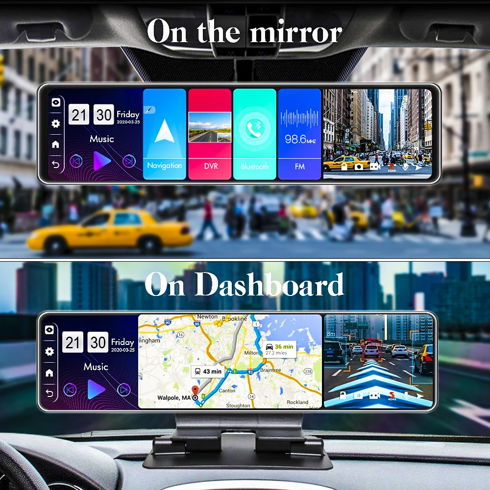 12 дюймовый автомобильный Зеркало заднего вида Android 8 1 Авто Регистраторы FHD