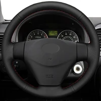 diy black non slip faux leather%c2%a0car accessories steering wheel cover for hyundai getz facelift accent 2006 2011 kia rio rio5