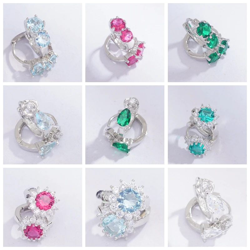 6 цветов круглые маленькие серьги кольца для женщин хрустальные обручи Женские