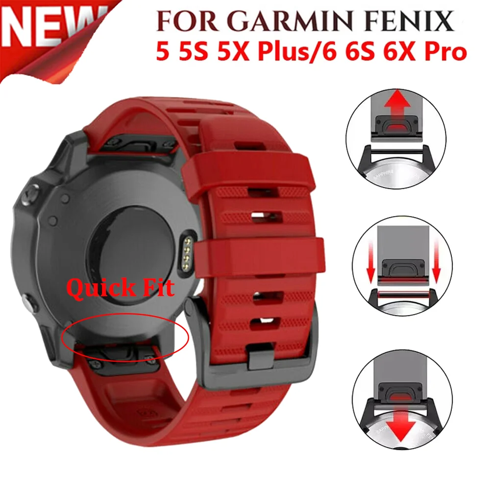Ремешок для смарт-часов 20 22 26 мм ремешок Garmin Fenix 6 6S 6X 5X 5 5S 3HR Forerunner 935 945