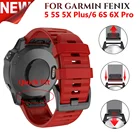 Ремешок для смарт-часов 20 22 26 мм, ремешок для Garmin Fenix 6 6S 6X 5X 5 5S 3HR Forerunner 935 945, быстросъемный силиконовый браслет