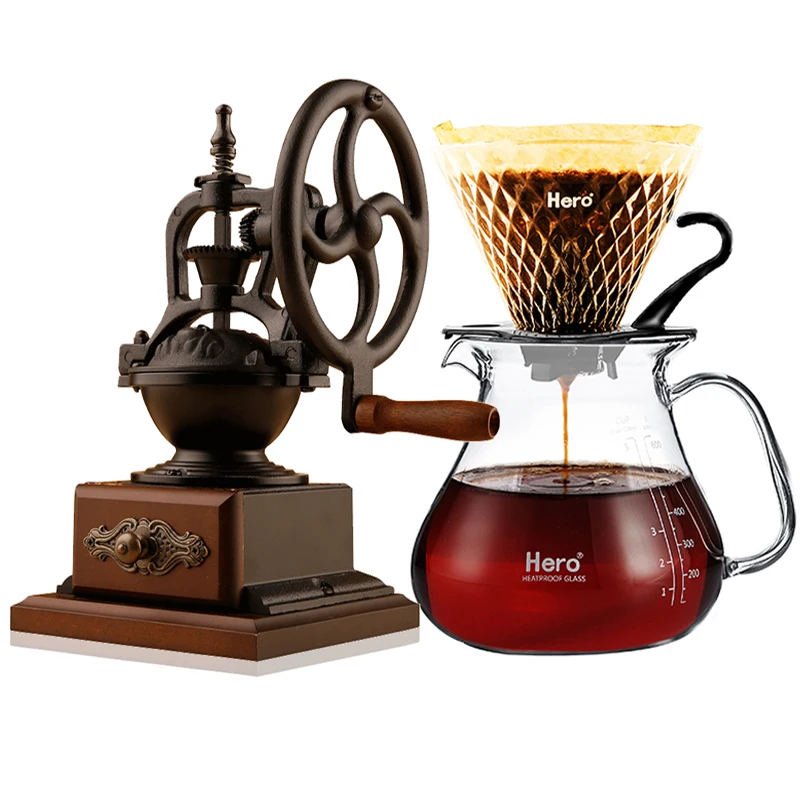 売却 レトロハンドグラインダー家庭用コーヒーグラインダー手動コーヒーグラインダーポータブルコーヒーミルクリーニングのための容易な分解