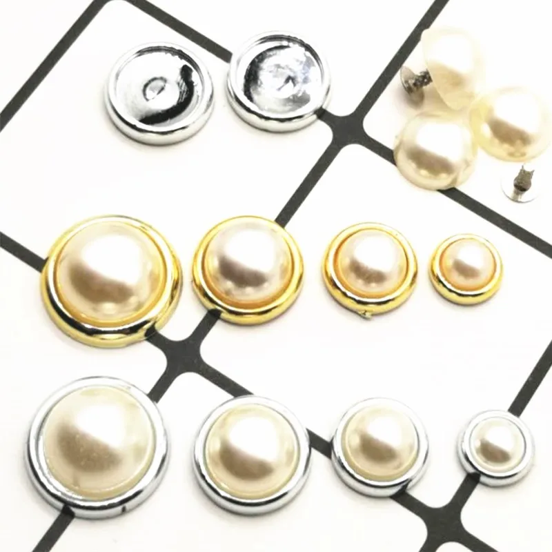 Новый 50 шт. имитация полукруглой круглая жемчужная бусина цвета: золотистый