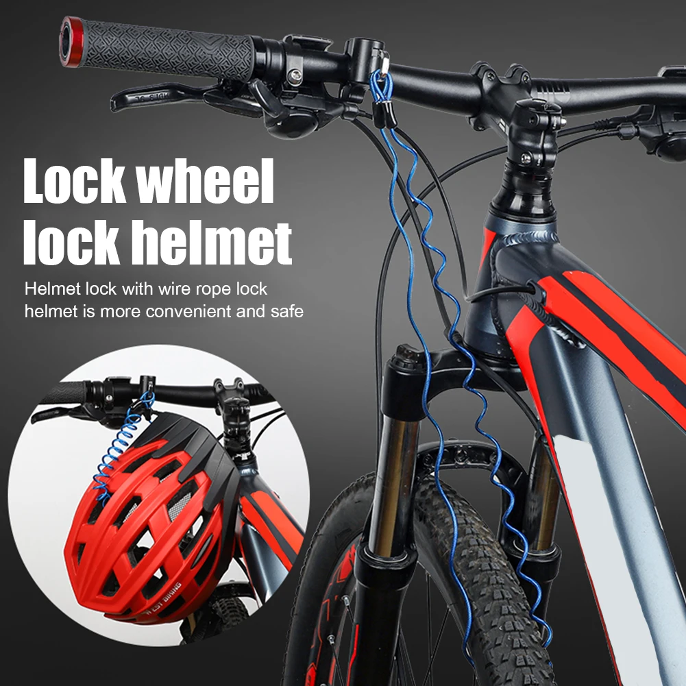 Bicycle Helmet Wire Rope Lock Anti-theft Mountain Bike Cycling Cable | Спорт и развлечения