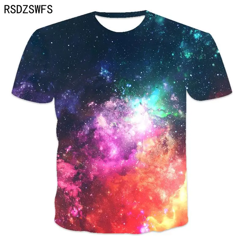 Мужская футболка с изображением звездного неба туманности Млечного Пути