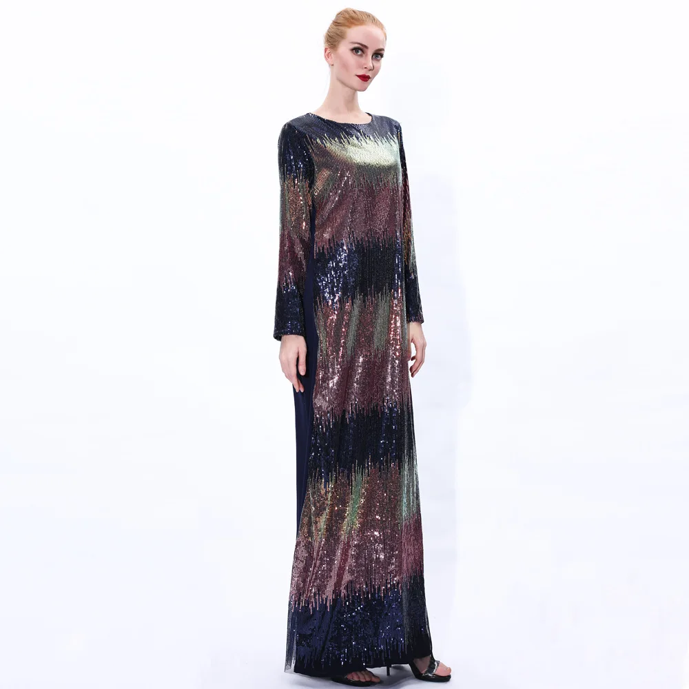 

Muslim Long Dresses Sparkly Sequin Kaftan Caftan Abaya Turkish Arabic Dubai Turkey Moroccan Women Ladies Prom Evening Rowns Robe