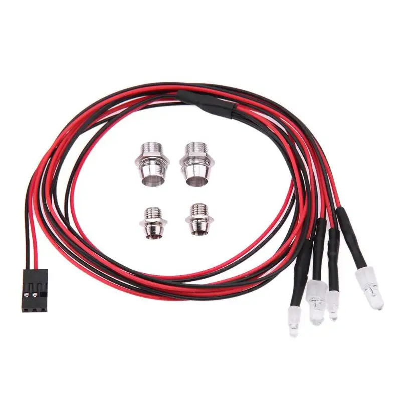 4 светодиода для радиоуправляемой машины белый красный свет запчасти грузовика