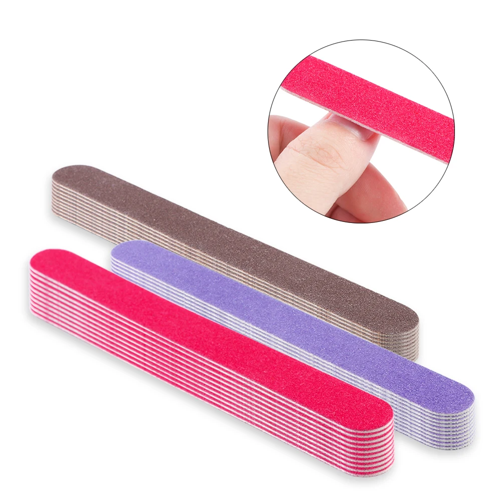 

10 шт., двусторонняя наждачная бумага для дизайна ногтей
