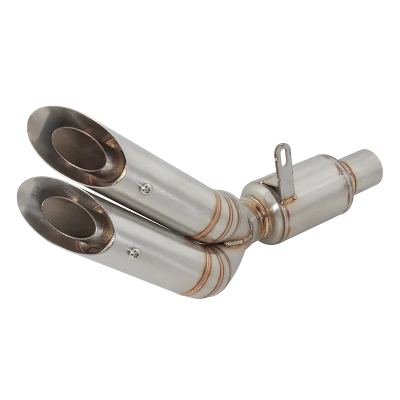 Slip On For Kawasaki Z800 Motorcycle GP Exhaust Pipe Escape System Modify Middle Link Doubl Hole Muffler Carbon Fiber Cover | Автомобили и