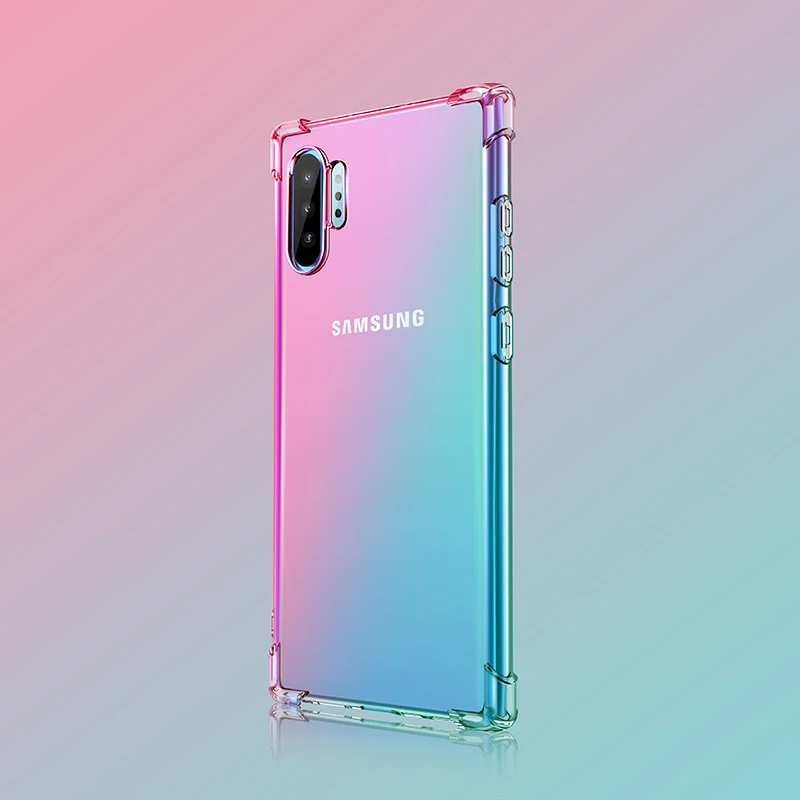 2 Градиент защитный силиконовый чехол для samsung Galaxy Note 10 9 8 S8 S9 S10 плюс S7 край A80 A70 A60 A50 A40 A30 A20 A10E корпус телефона - Цвет: 2