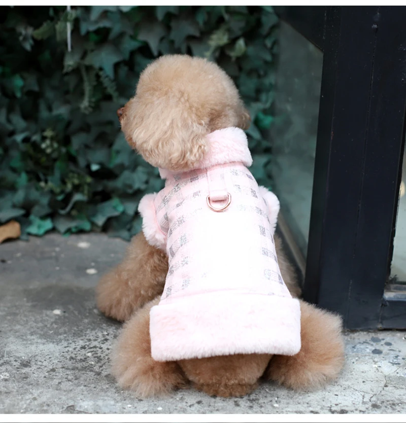 Three color warm winter Dog parka clothing Puppy Clothes Vestidos vest cat Pets dogs coats Jacket Jackets Chihuahua plaid parka