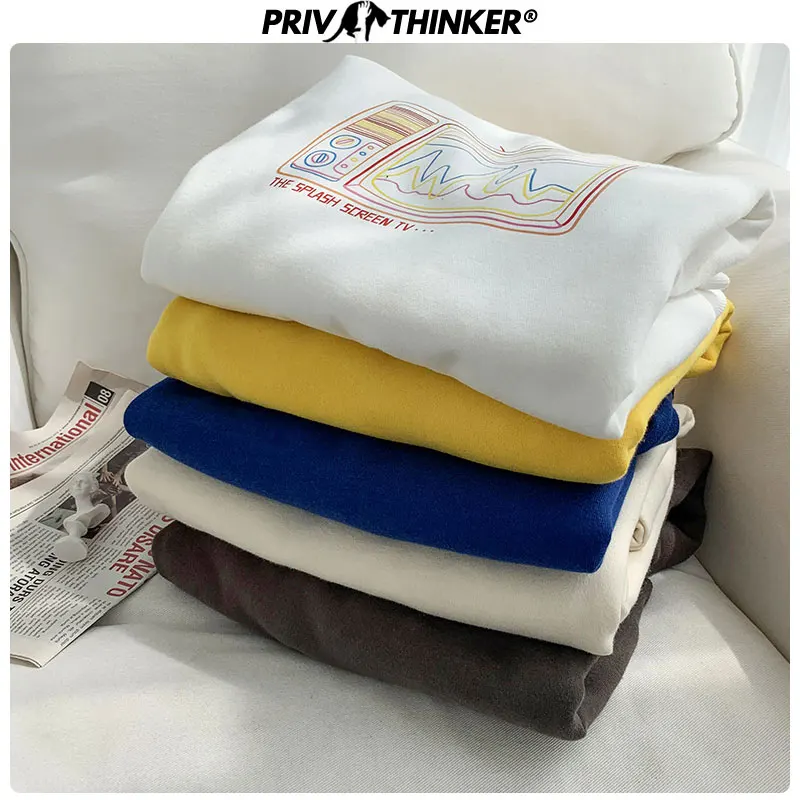 Privathinker Винтаж ТВ напечатаны кофты Для женщин осень друзей толстовки в Корейском стиле; зимние теплые флисовые куртки с капюшоном и пара пуловер с капюшоном