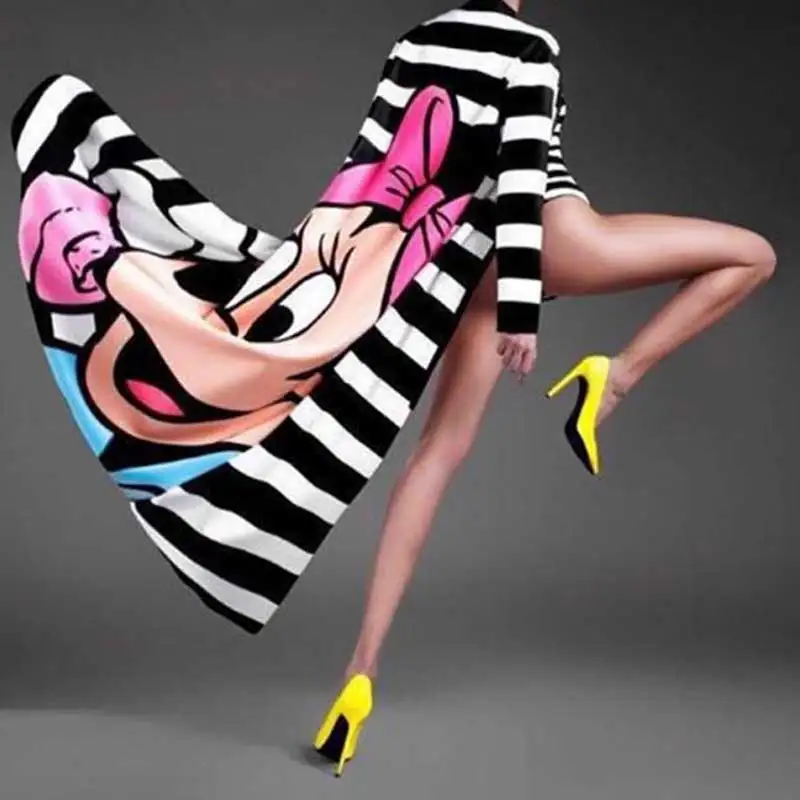 Женский длинный кардиган Disney повседневный жакет в полоску европейском и