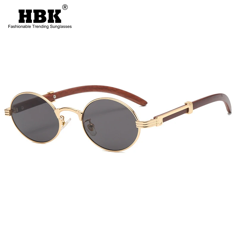 

Солнцезащитные очки HBK в винтажном стиле UV400 для мужчин и женщин, небольшие круглые солнечные аксессуары в стиле панк, роскошные брендовые деревянные, с защитой от ультрафиолета