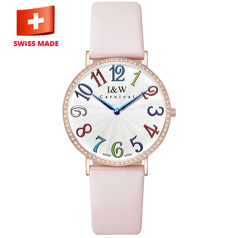 Женские часы Montre femme Switzerland 2020 Лидирующий бренд I & W новые модные женские с кожаным