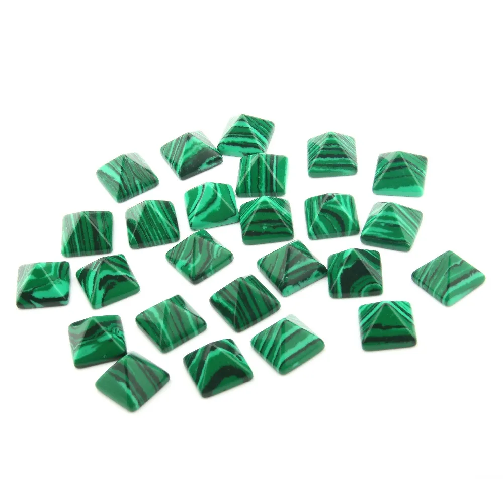 Квадратные пирамидные бусины из натурального камня 10 шт. непористые сделай сам