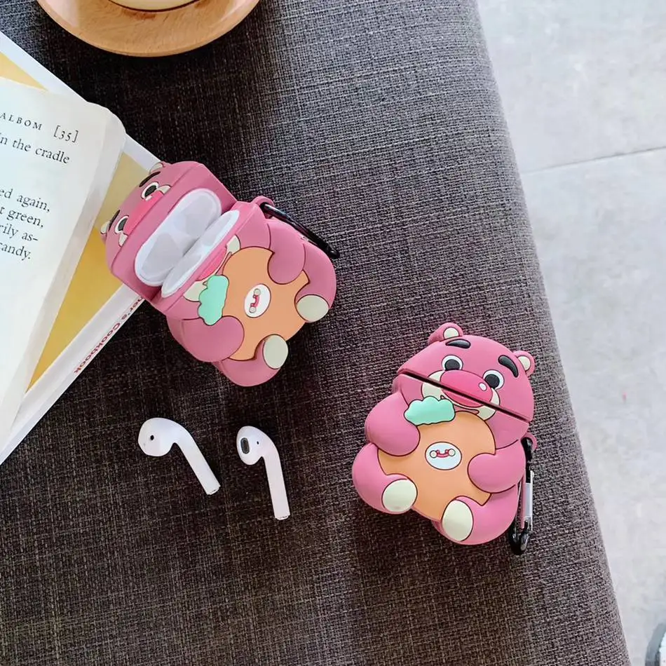 Чехол для наушников для AirPods, чехол, силиконовый, милый, любовь, аниме, защитный чехол для Apple Air pods 2, чехол для наушников, кольцевой ремешок