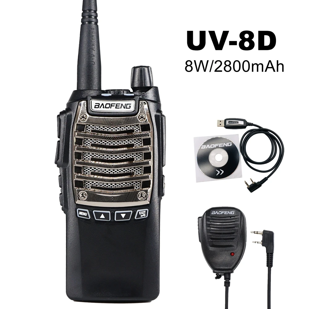 100% Baofeng двухсторонняя радиостанция 10 км UV8D Высокая мощность 8 Вт FM