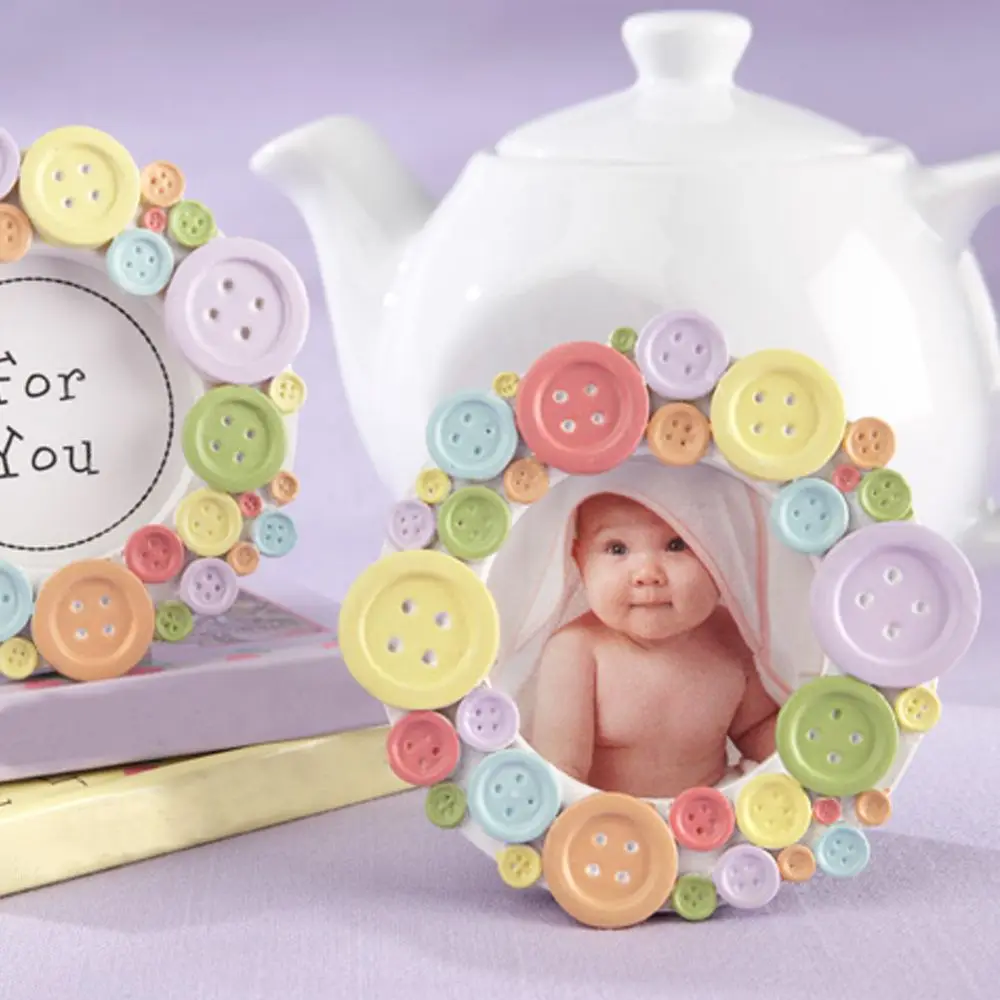 Милая Мини Радужная кнопка смоляная фоторамка свадебное украшение подарок для