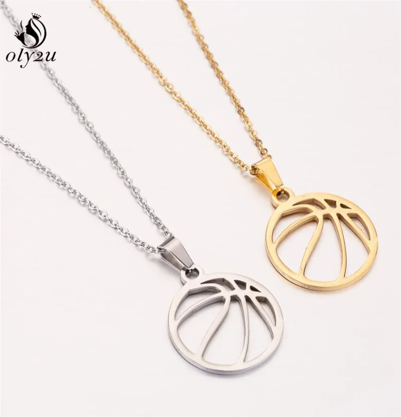 Oly2u Простой Круг круглая волейбольная Подвеска Ожерелье для женщин и мужчин