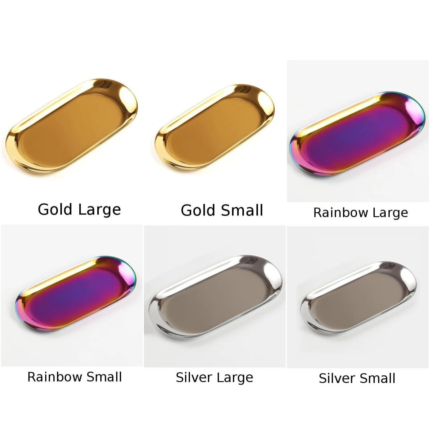 Простой и элегантный дизайн из нержавеющей стали овальный лоток для хранения