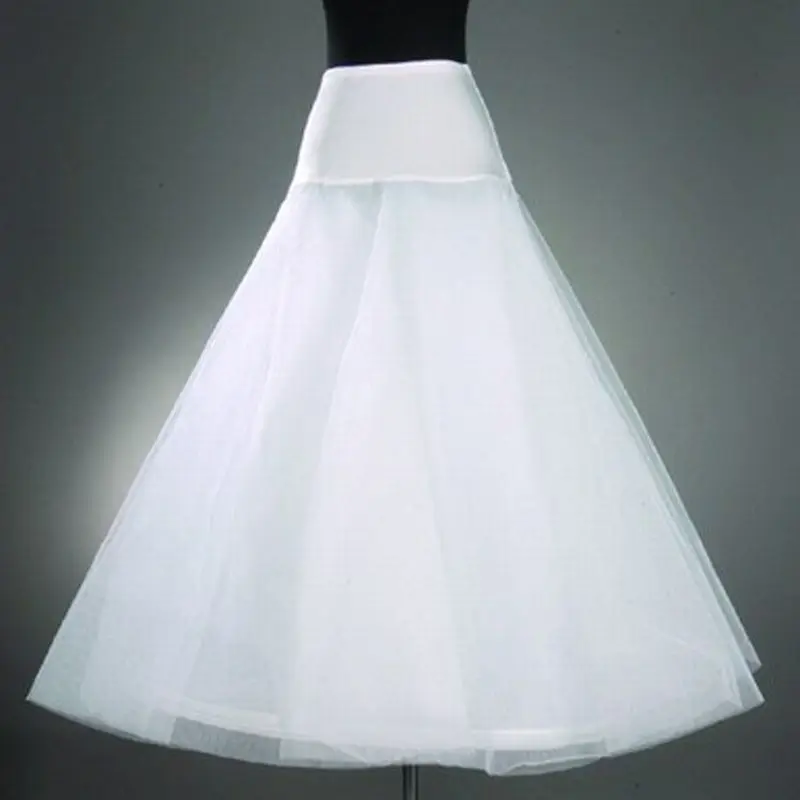 

Womens A-Line 1-Hoop Fishtail Petticoat Bridal Full Length Layered Ball Gown Slips Tulle Crinoline Underskirt for Wedding Dress
