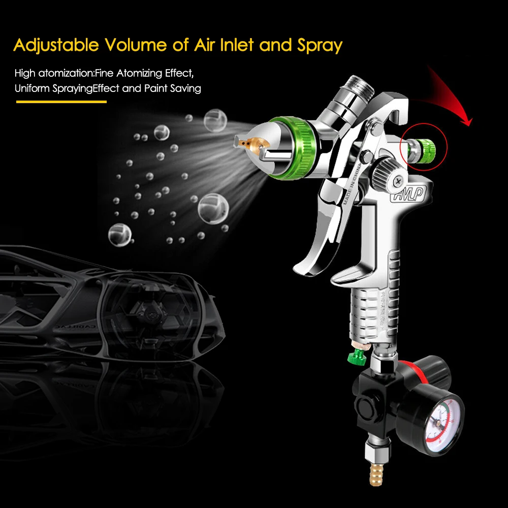 

827 пистолет-распылитель с соплом 2,5 мм HVLP, Гравитационный подающий электроинструмент, мини-пистолет-распылитель для краски автомобиля, Аэро...